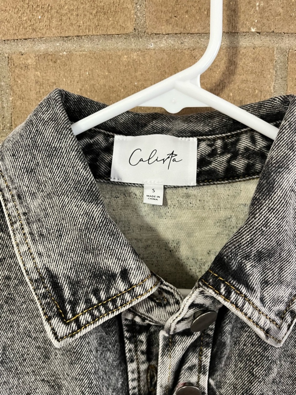 Washed Black Camo Panel Denim Jacket - Picture 4 of 4